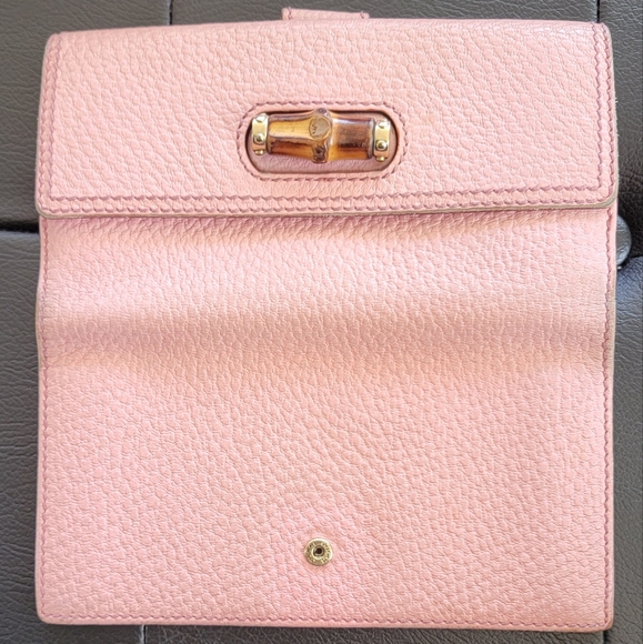 Gucci Pink Bamboo Accent Leather Continental Wallet - Picture 7 of 13